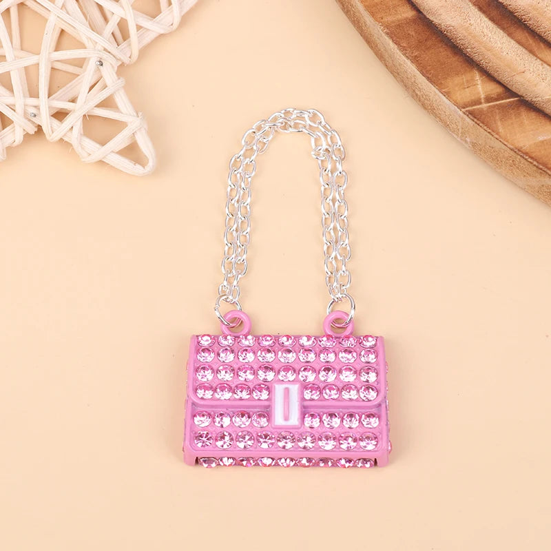 Miniature Metal Handbag with Chain – Dollhouse Accessory