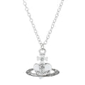 Saturn Drop Rhinestone Pendant Necklace – Vintage Ladies Jewelry Pendant Necklace Nixie XL1547-11