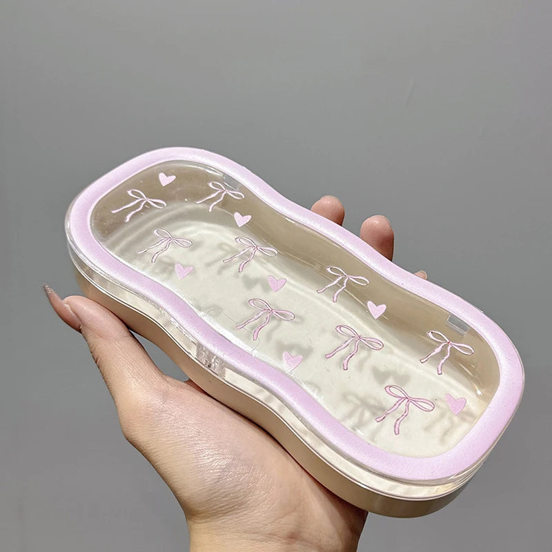 Transparent Bow Glasses Case | Portable Travel Eyewear Storage Eyewear Storage Case Nixie