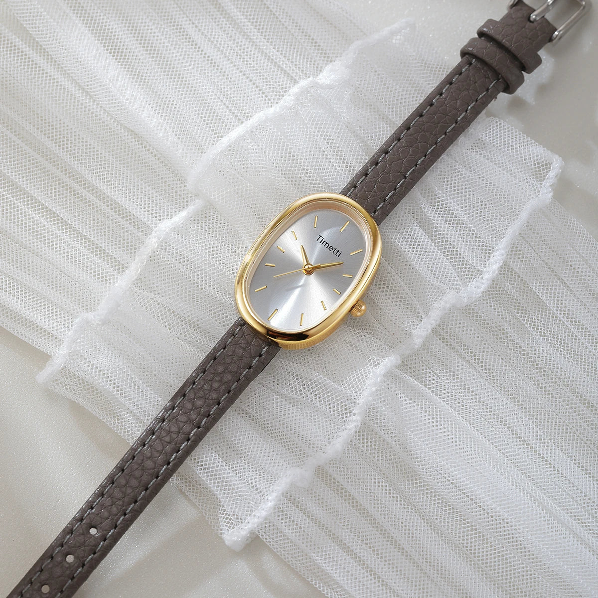 REBIRTH Retro Oval Leather Women's Watch – Quartz Elegant