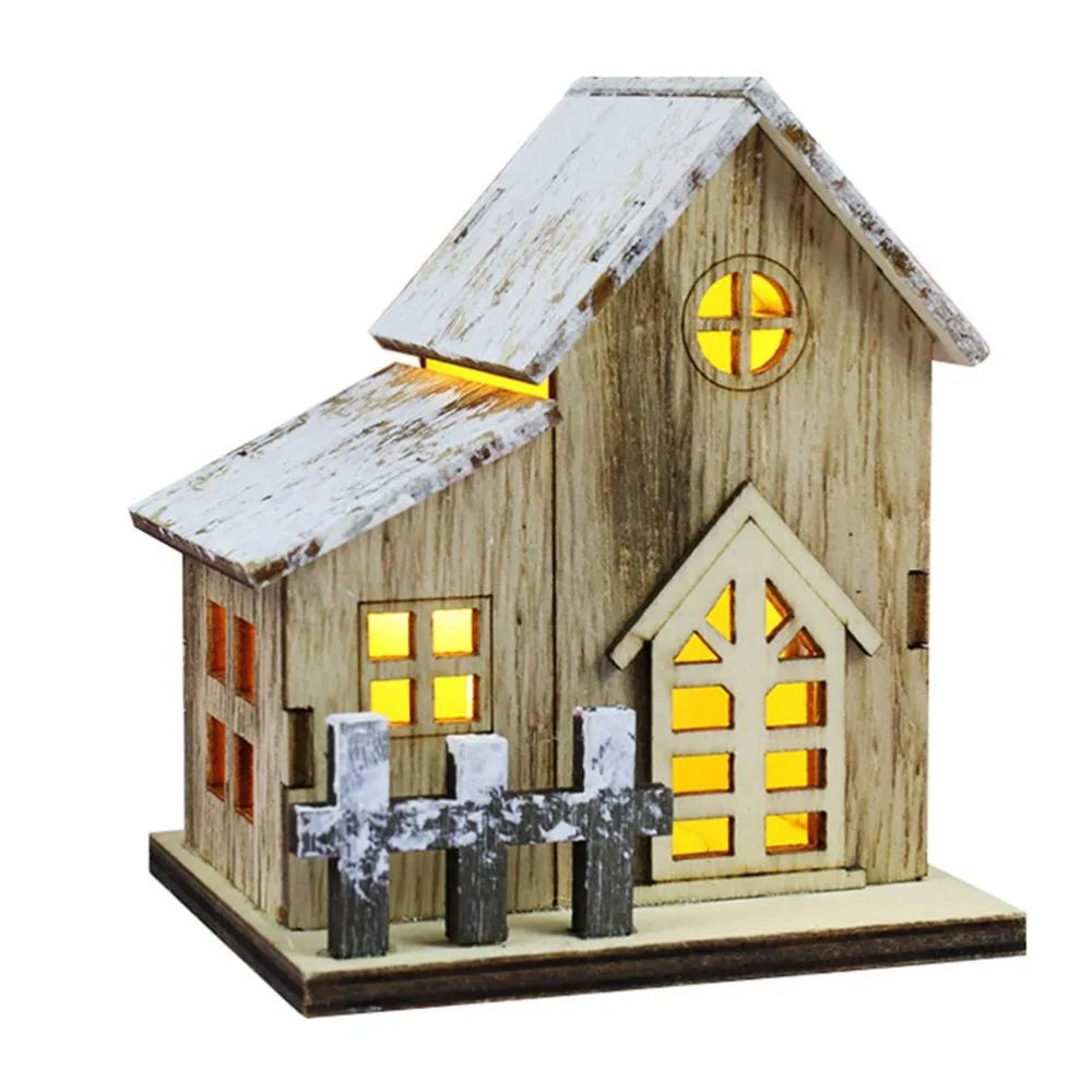LED Wooden Christmas Cabin Decoration | Warm Glow Holiday Decor Christmas Cabin Decor Nixie