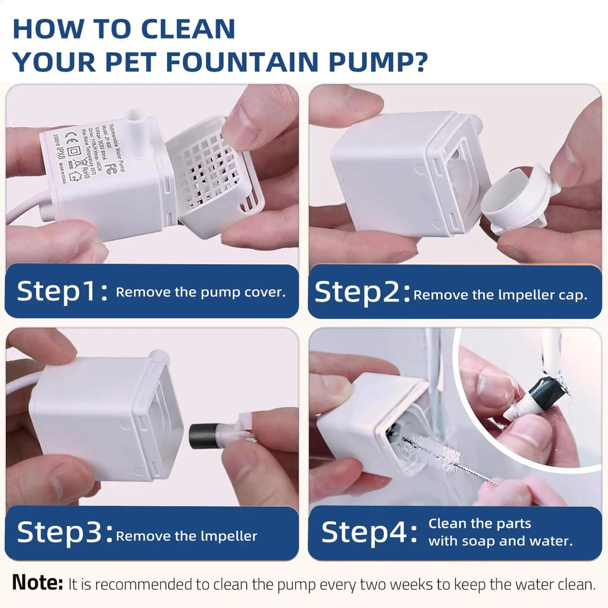 Quiet Pet Cat Water Fountain Pump Replacement – USB Pet Fountain Pump Nixie