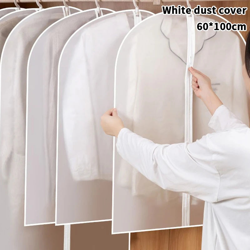 Transparent Hanging Garment Dust Cover Bag with Zipper