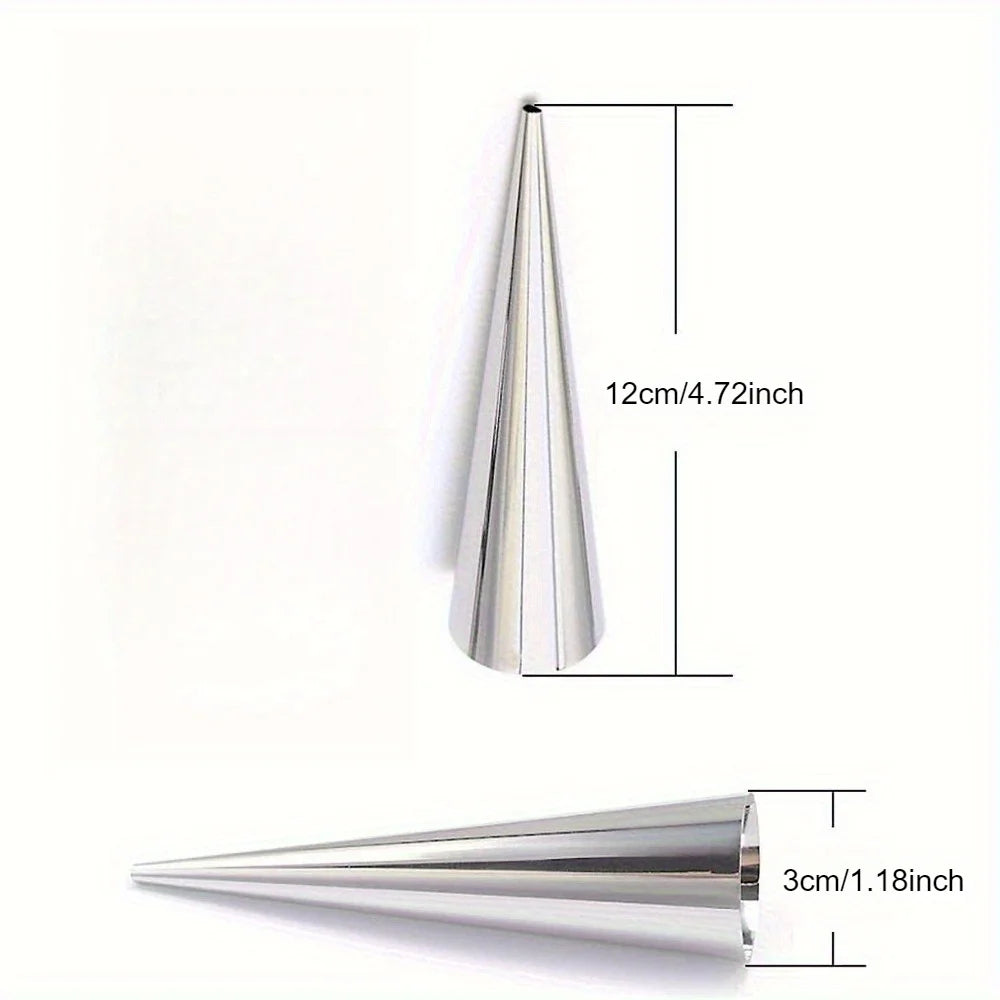 Stainless Steel Cream Horn Molds – 8 & 12-Piece Baking Cones Cream Horn Molds Nixie