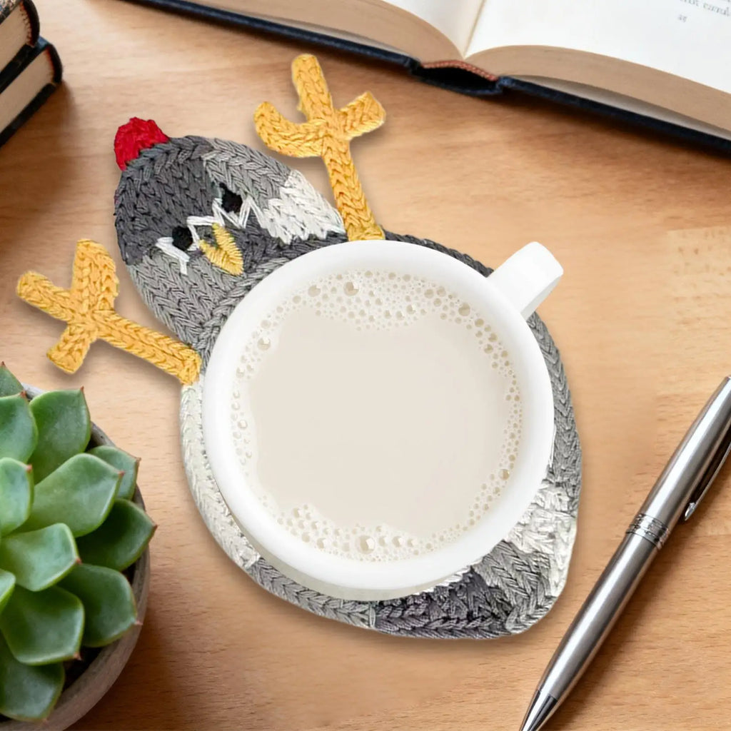 Chicken Knitted Coasters – Heat Resistant & Absorbent Drink Coasters Nixie