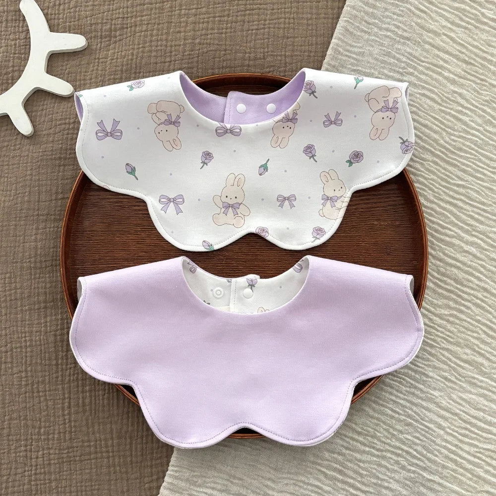 Nixie Reversible Baby Bib | Soft Cotton, Snap, Antibacterial