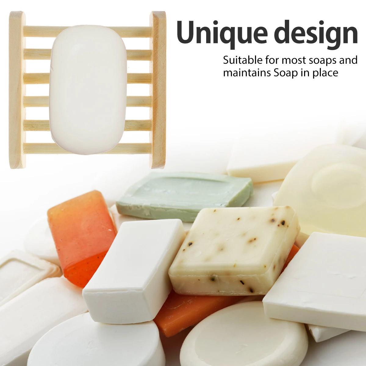 Natural Bamboo Soap Dish Set | Self-Draining Wooden Soap Holder Wooden Soap Dish Nixie