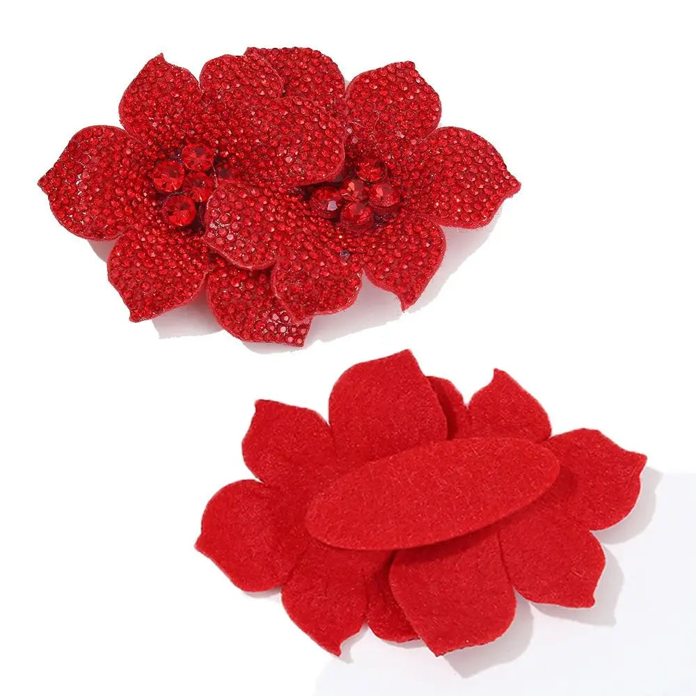 3D Camellia Rhinestone Flower Patch – Sparkling Rose Brooch Rhinestone Flower Patch Nixie