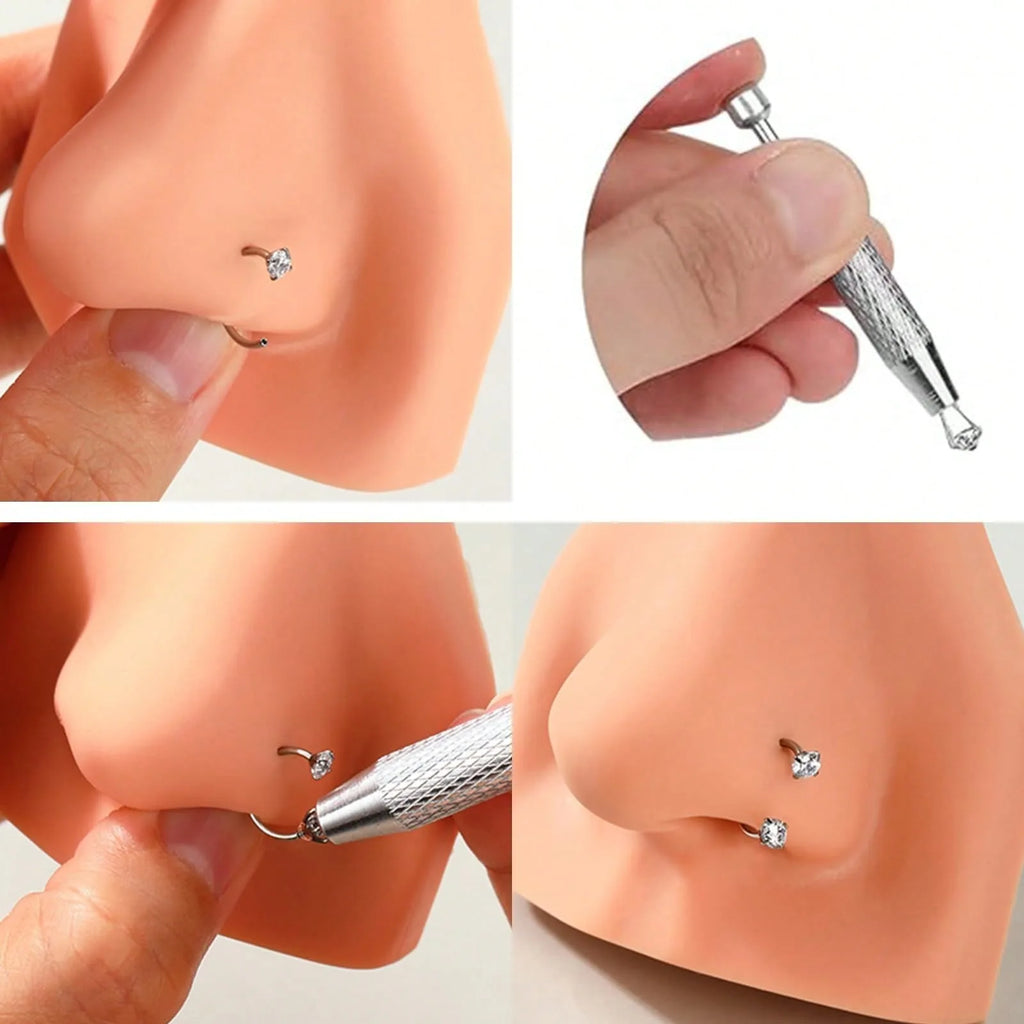 Stainless Steel Piercing Ball Grabber Tool Kit – Lip, Nose & Ear Piercing Tool Kit Nixie