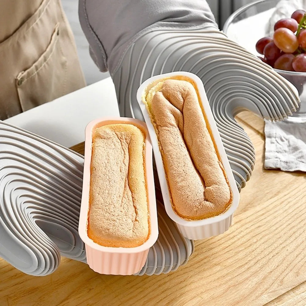 4-Pack Silicone Mini Bread Pans Non-Stick Brownie Baking Molds