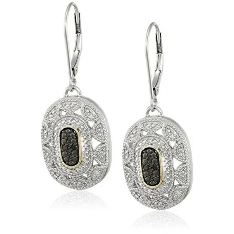 Art Deco Zircon Drop Earrings – Gold & Silver Wedding Jewelry Drop Earrings Nixie