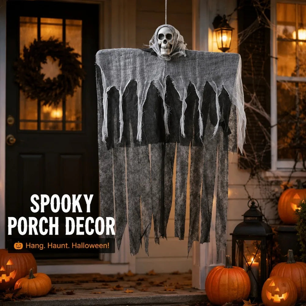 Spooky Skull Halloween Hanging Decoration – Ghost Skeleton Ornament Halloween Hanging Decoration Nixie