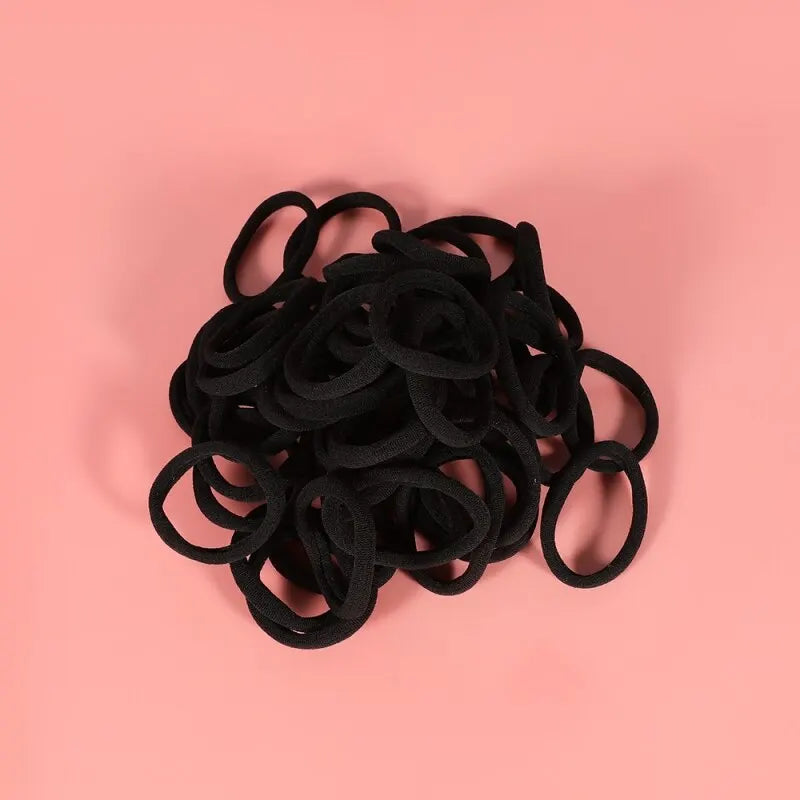 Black Seamless Elastic Hair Ties 50pcs – High Elasticity Bands Elastic Hair Ties Nixie