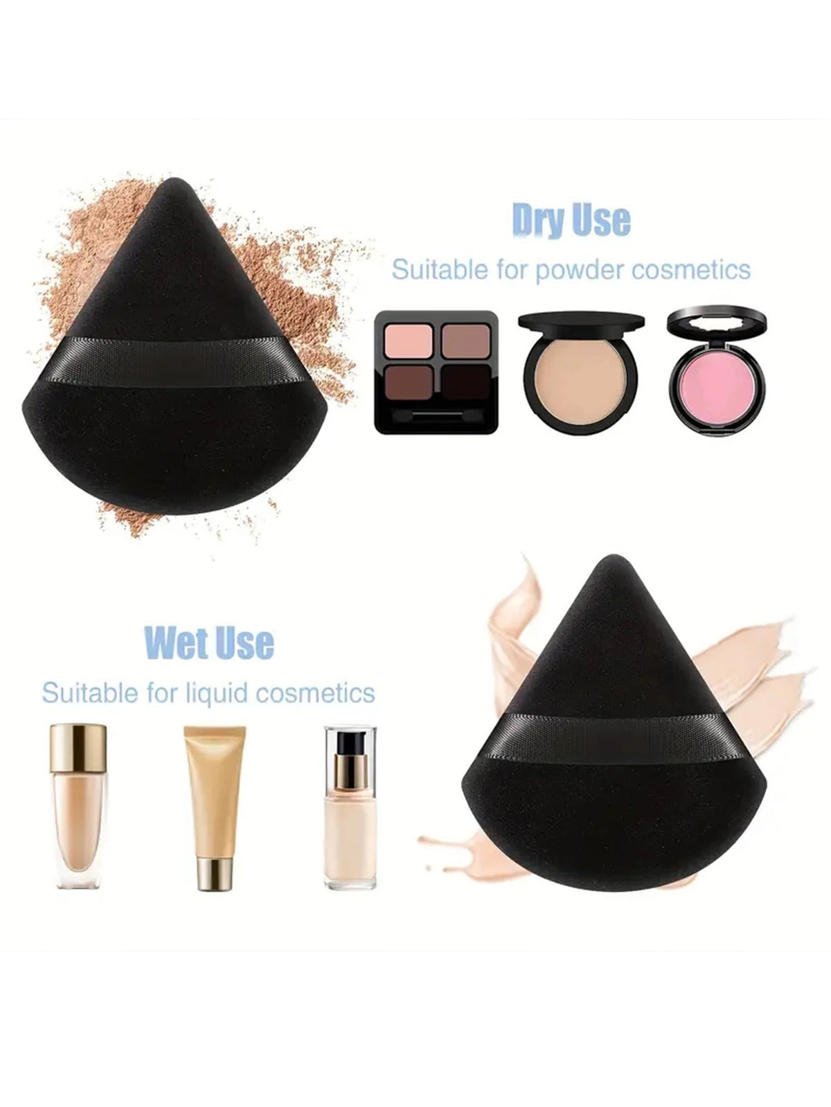 50PCS Triangular Powder Puff Makeup Sponge Set – Multi-Color Makeup Powder Puff Nixie