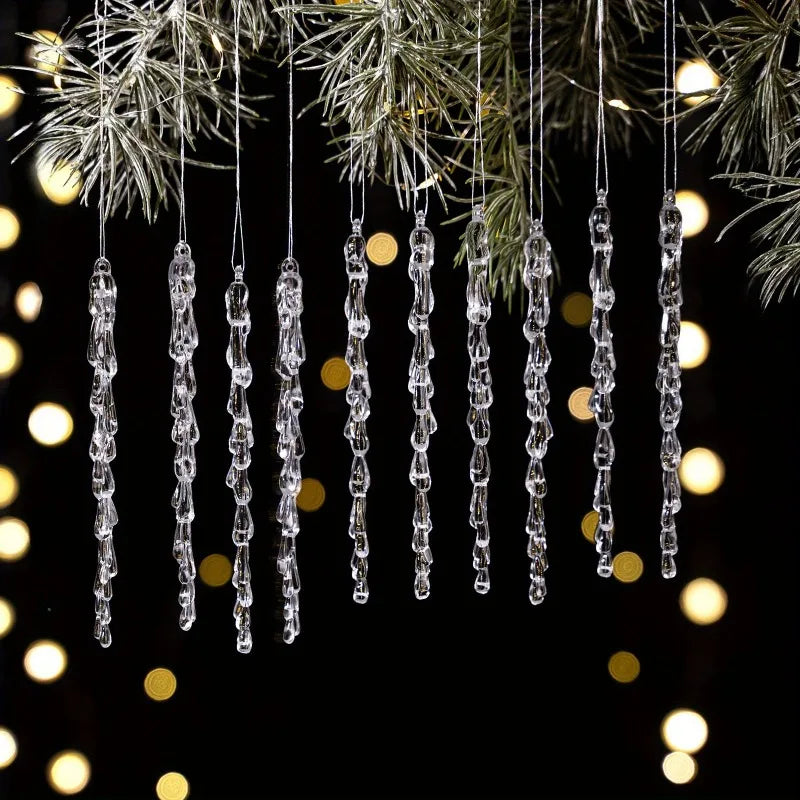 10PCS Christmas Ice Lolly Ornaments – Transparent Tree Pendants Christmas Tree Ornaments Nixie transparent