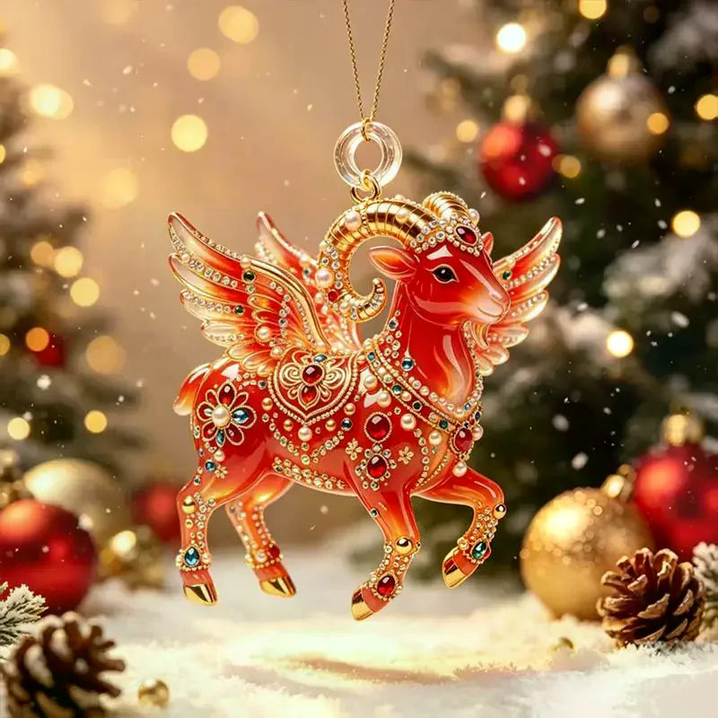 Christmas Acrylic Sheep Ornament – Cute Lamb Pendant for Tree Christmas Ornament Nixie