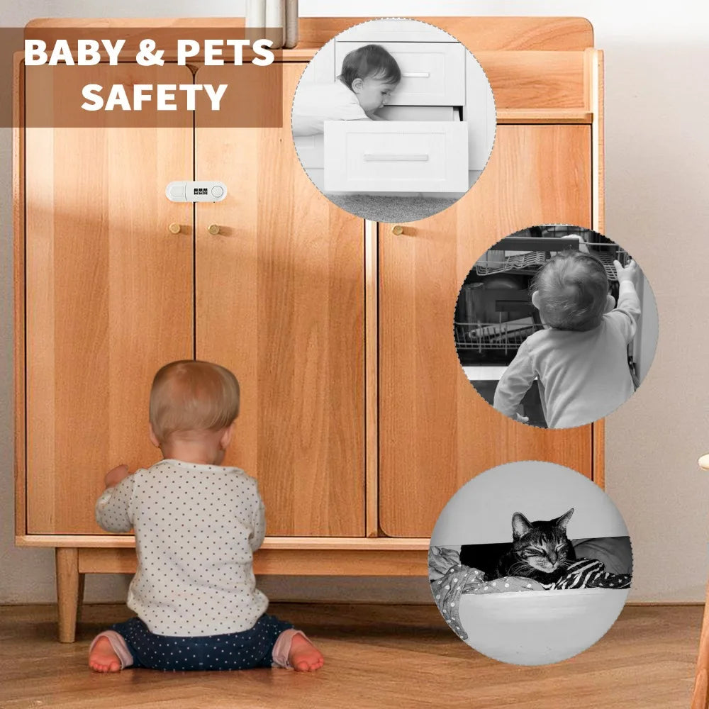 Child Safety Cabinet & Drawer Lock – Adhesive Plastic Guard Child Safety Lock Nixie