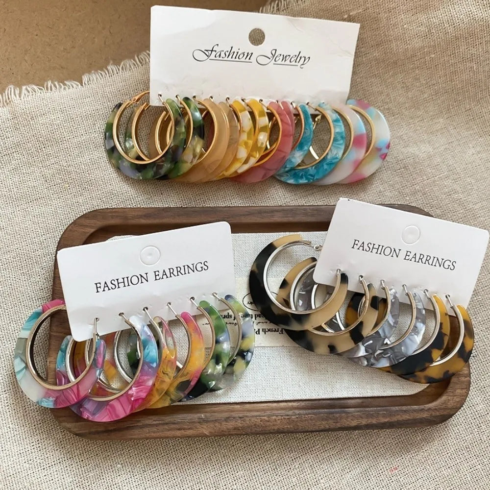 Leopard Print Hoop & Drop Earrings Set – 3 or 6 Pairs Drop Hoop Earrings Nixie