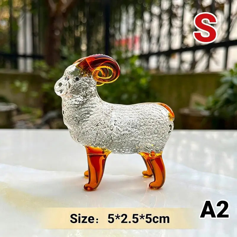 Crystal Sheep Figurine 2027 Zodiac Statue Home Décor Ornament