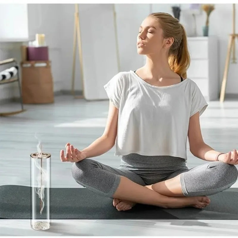 Cylindrical Glass Incense Stick Holder – Minimalist Zen Style Incense Holder Nixie