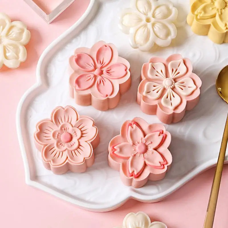 Cherry Blossom Mooncake Mold Press | Non-Stick Food Grade Mooncake Baking Mold Nixie