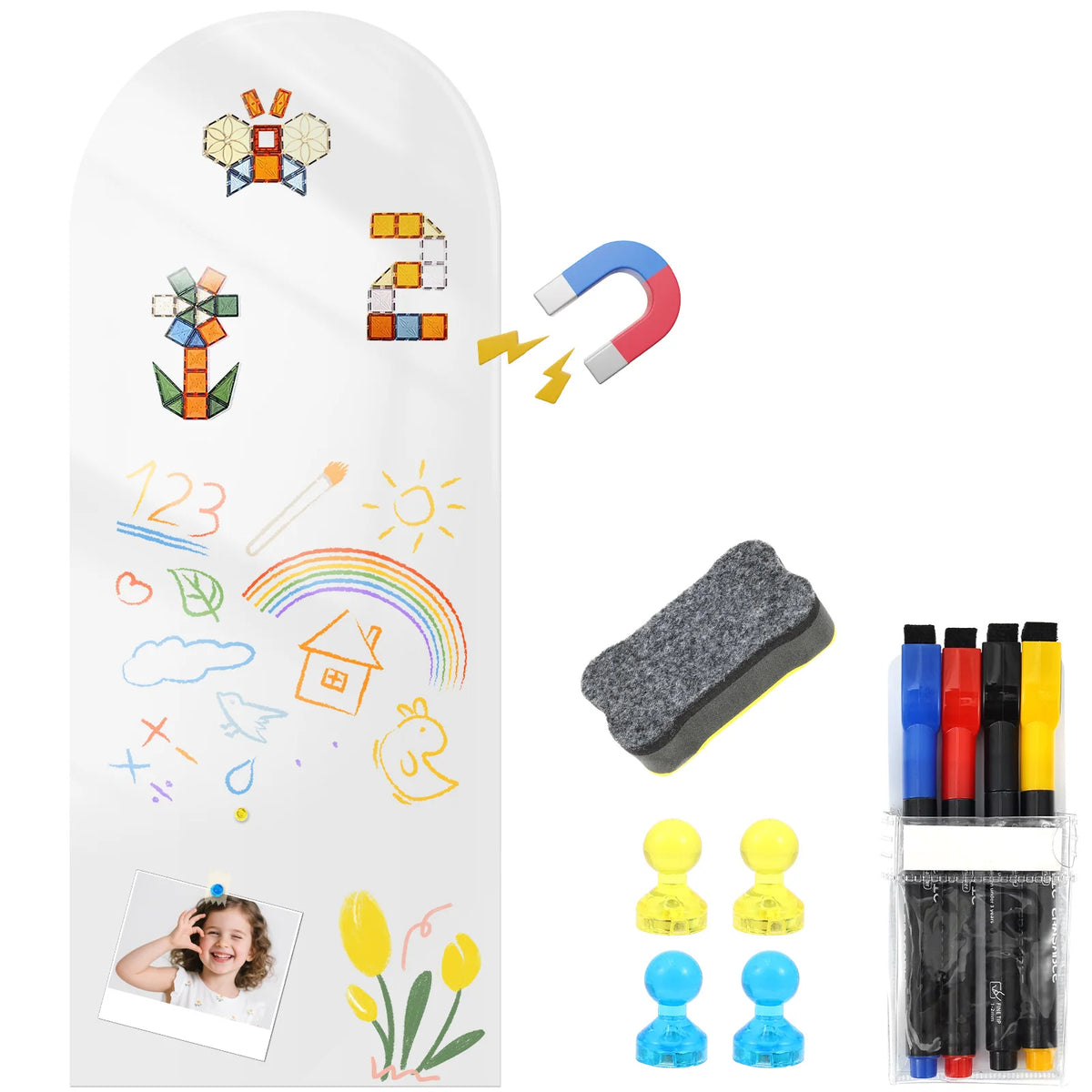 Magnetic Whiteboard Wall Sticker 101x40.5cm – Dry Erase Sheet Whiteboard Wall Sticker Nixie
