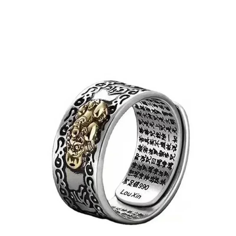 Pixiu Feng Shui Statement Ring – Vintage Lucky Ring for Men Fashion Statement Ring Nixie