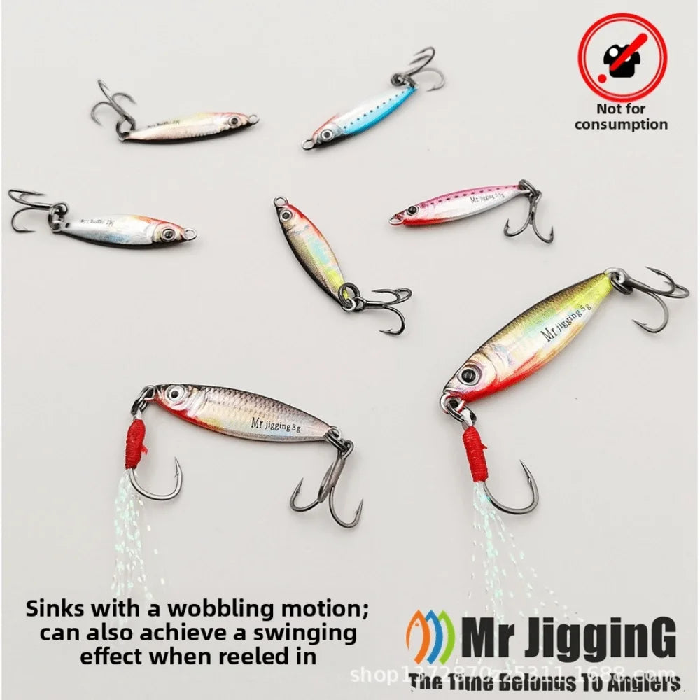 Micro Metal Jig Spoon Lure 1.5g 3g 5g – 3D Cast Fishing Bait Metal Fishing Lure Nixie