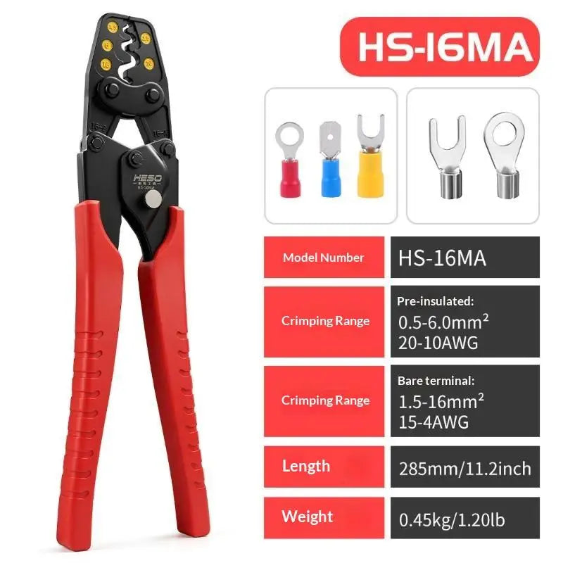 Ratchet Crimping Pliers – Bare Terminal Wire Crimp Tool Ratchet Crimping Pliers Nixie