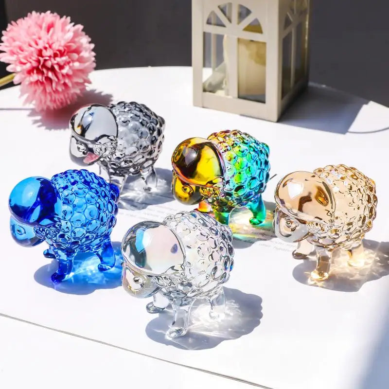 Crystal Zodiac Sheep Statue 2027 Lucky Figurine Home Decor Gift