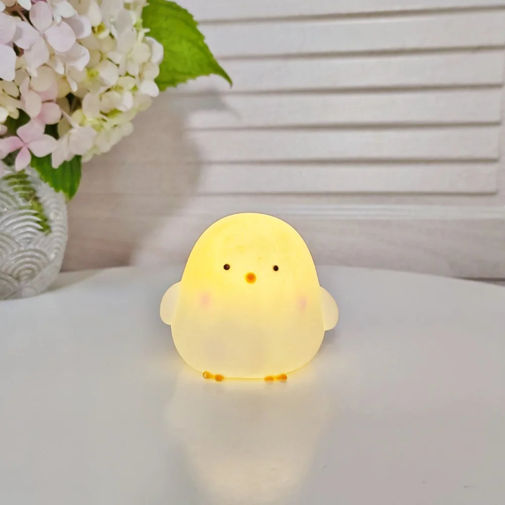 Cute Duck Night Light for Kids – Cartoon Bedside Lamp Kids Night Light Nixie Chicken White