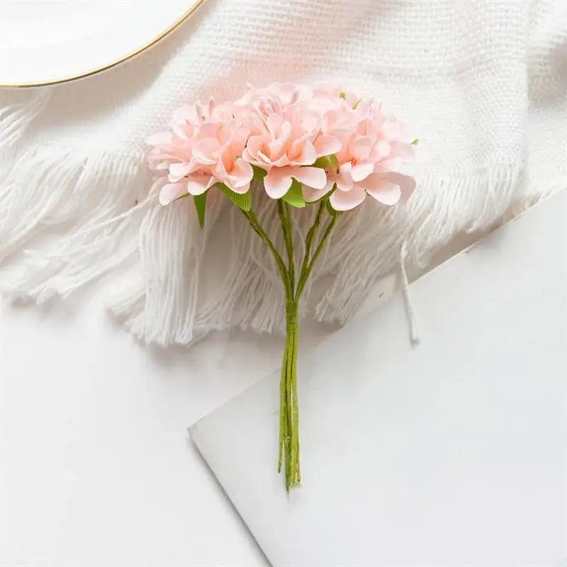 Mini Artificial Silk Carnation Bouquet 6 Heads – DIY Decor