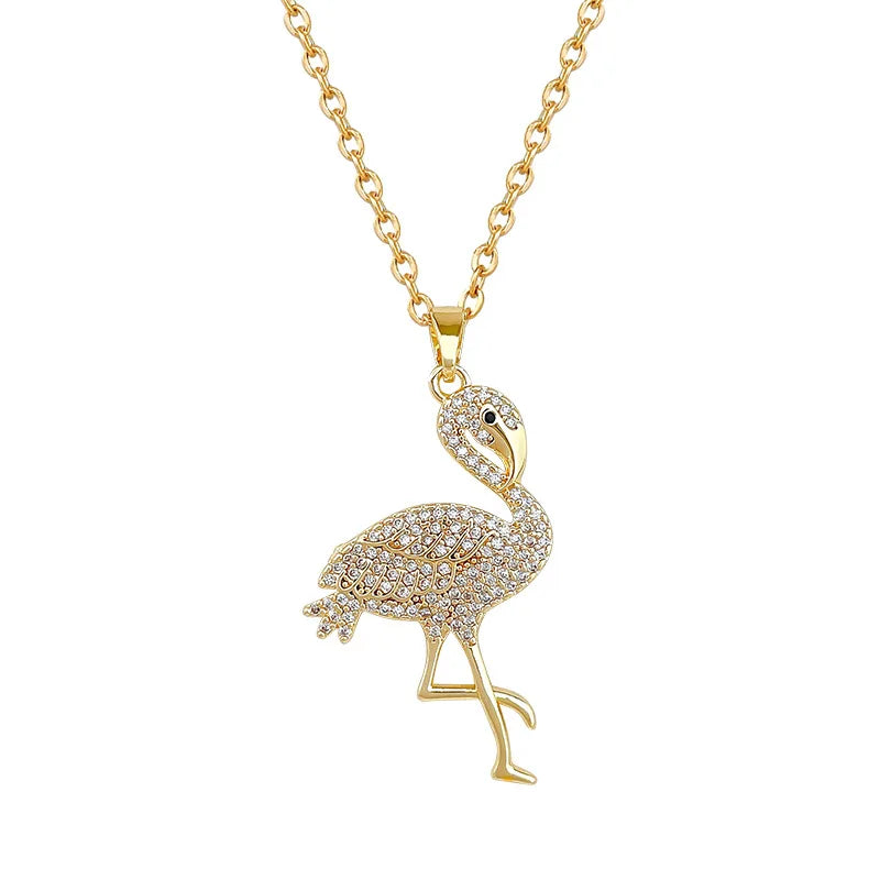 Ostrich Pendant Choker Necklace | Gold Stainless Steel Women Pendant Necklace Nixie