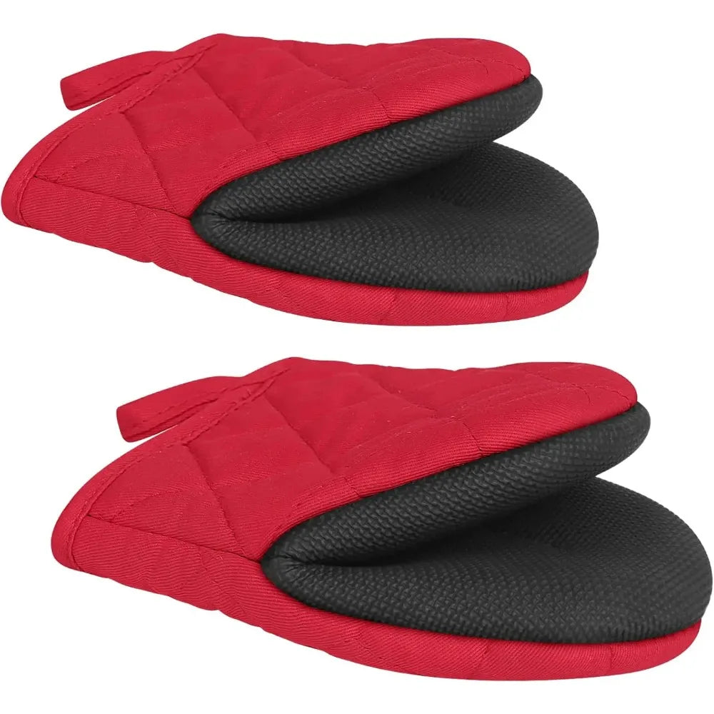 Heat-Resistant Non-Slip Oven Mitts for BBQ Baking & Cooking