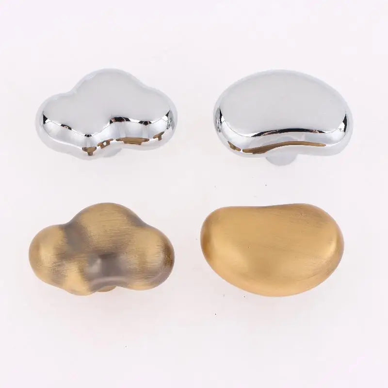 Zinc Alloy Cabinet Handle Bright Silver Single Hole Drawer Pull