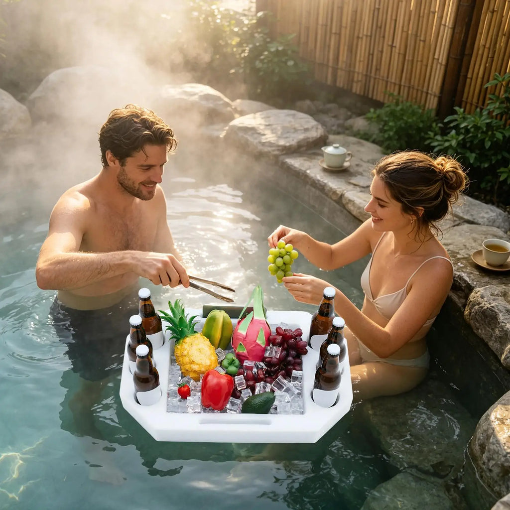 Pool Floating Tray – Large Drink & Snack Holder with Compartments