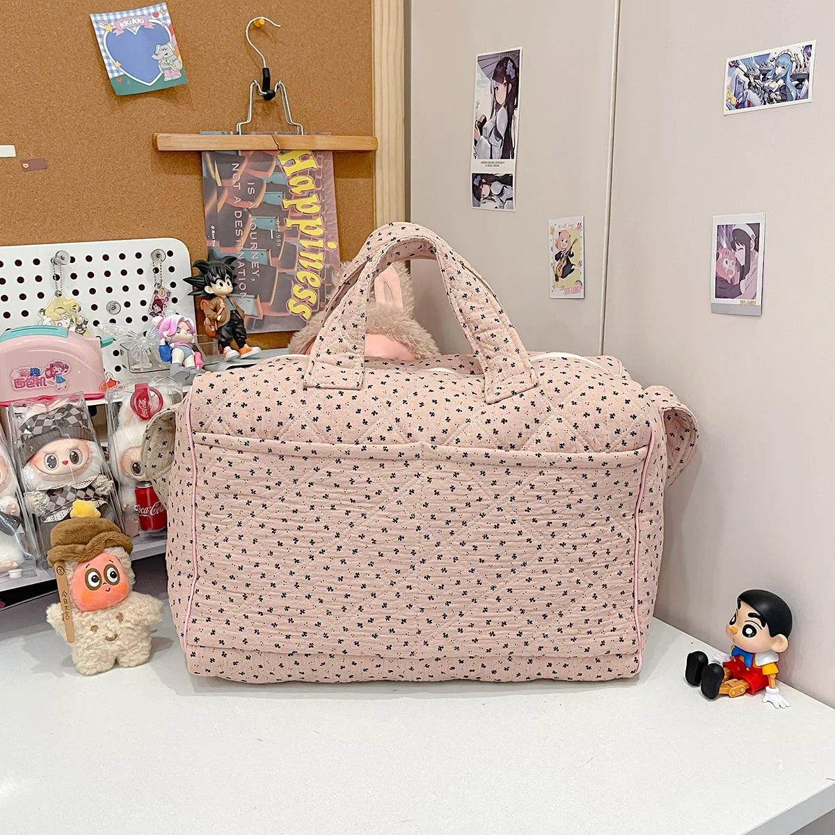 Women's Pink Floral Canvas Handbag – Large Shoulder Bag Women's Shoulder Bag Nixie Pink