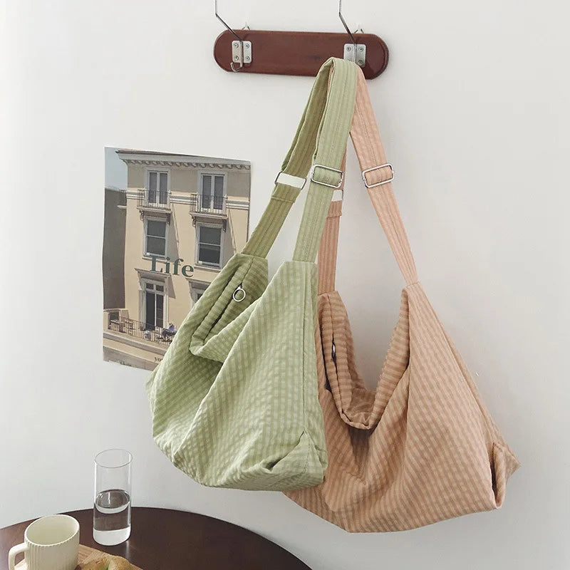 Japanese Canvas Crossbody Bag – Large Shoulder Bag for Women Crossbody Shoulder Bag Nixie