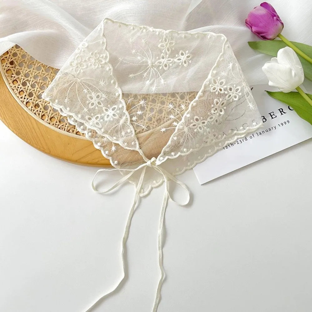 Vintage Lace Flower Hair Scarf – Bohemian Triangle Bandana