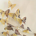 12Pcs 3D Hollow Butterfly Wall Stickers Gold Silver Decals Wall Stickers Nixie Default Title