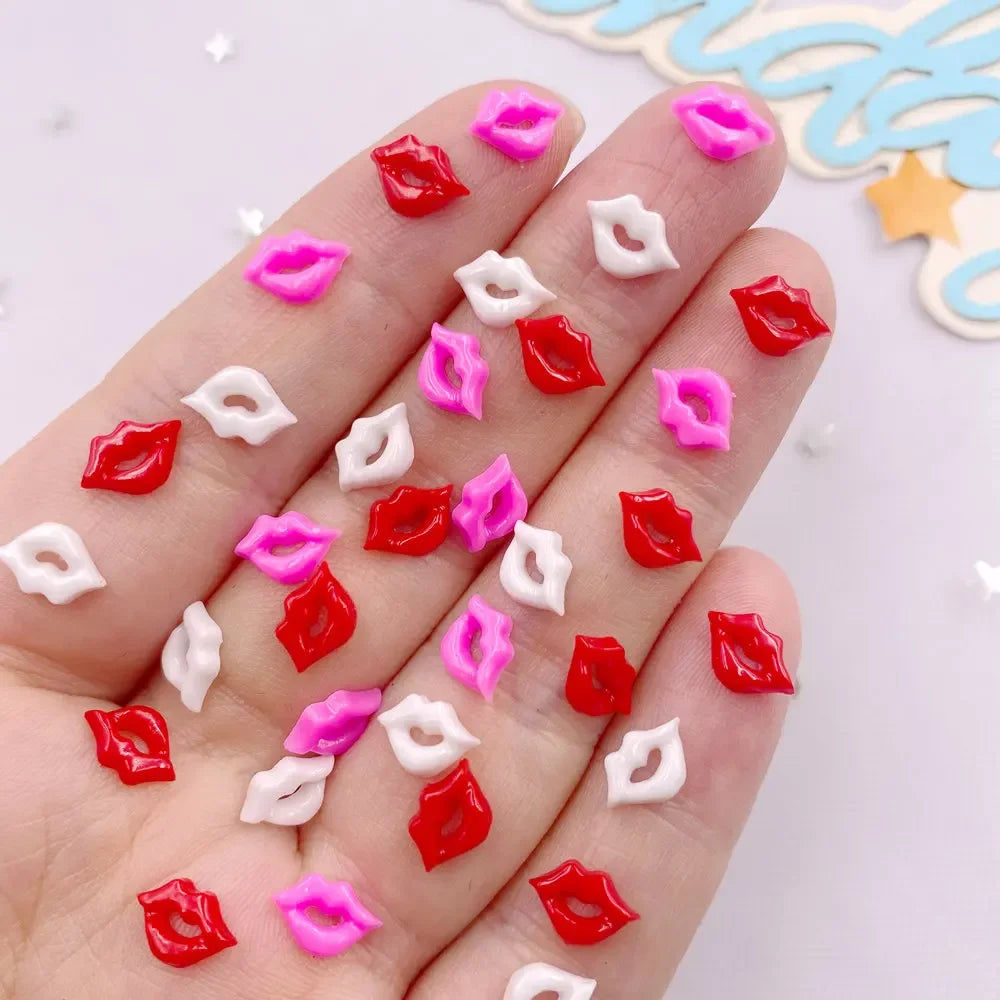 100pcs Resin Lip Flatback Rhinestones – Nail Art & DIY Crafts Nail Art Rhinestones Nixie