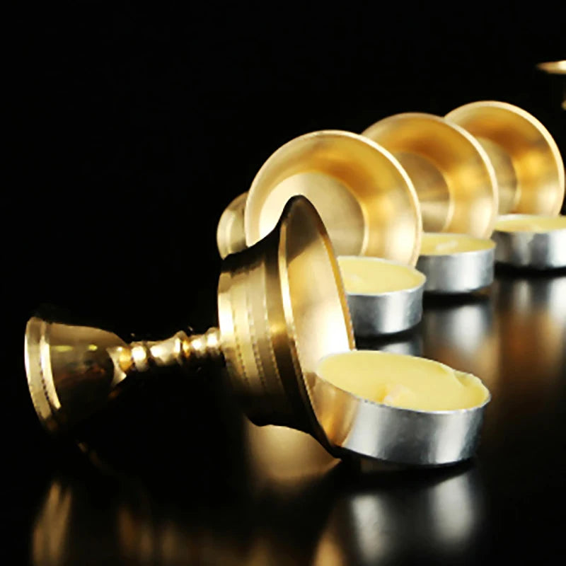 Brass Butter Lamp Candle Holder – Golden Retro Candlestick Candle Holder Nixie