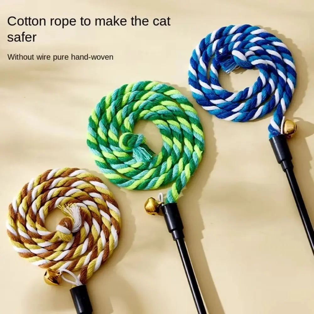 Feather Cat Teaser Wand Toy with Bell – Interactive Stick Cat Teaser Toy Nixie