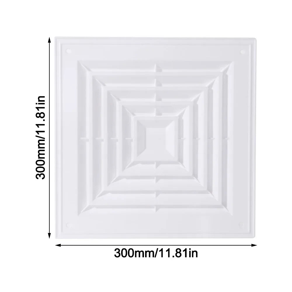 White Square Air Vent Grille with Flaps – Exhaust Fan Cover