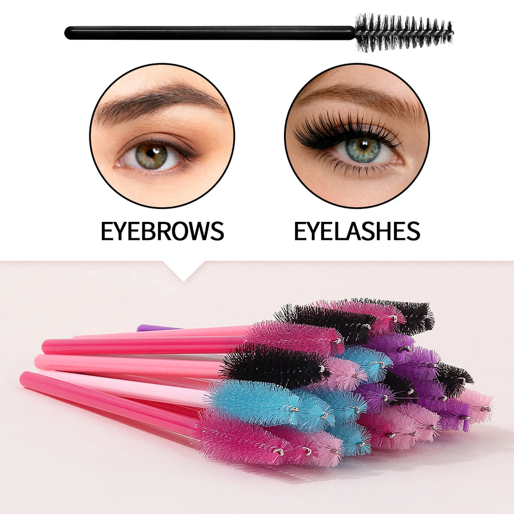 25 Pcs Eyelash Spoolie Brush Set – Mascara Wands & Eyebrow Eyelash Spoolie Set Nixie Default Title