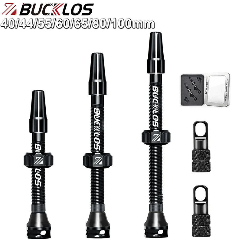 BUCKLOS Tubeless Presta Valve CNC Alloy 40–100mm Road MTB Tubeless Valve Stem Nixie