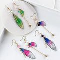 3 Pairs Fairy Butterfly Gradient Asymmetric Drop Earrings Set Drop Earrings Set Nixie Bronze