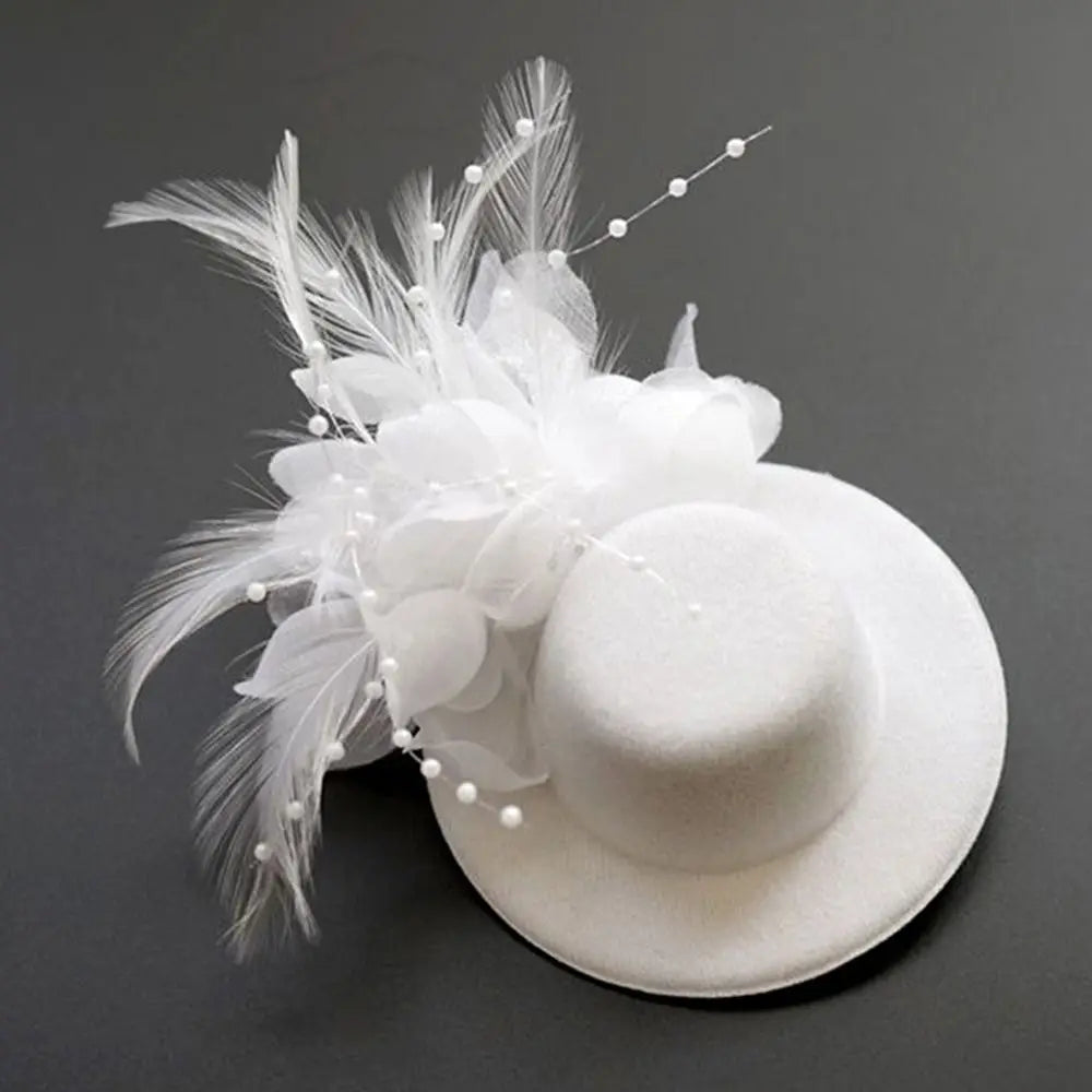 Kids Fascinator Hat 13cm Feather Flower Pillbox Hair Clip Kids Fascinator Hat Nixie