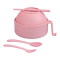 6-Piece Ramen Bowl Set with Lid, Spoon, Chopsticks & Fork Ramen Bowl Set Nixie pink
