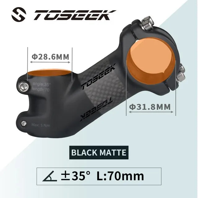 TOSEEK Carbon Aluminum MTB Stem 31.8mm | 4 Angles & Lengths